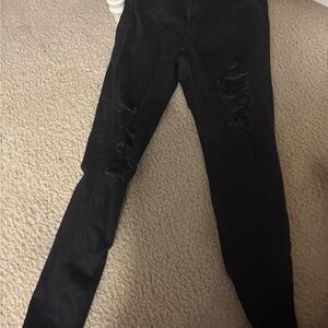 Black Distressed Skinny Jeans